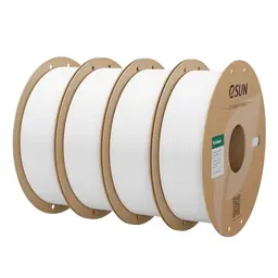 eSUN PLA Filament 1.75mm, 1kg Spule, Kaltes Weiß, Maßgenau +/- 0.03mm, 4er Pack für 3D Drucker