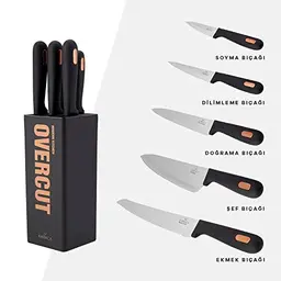 Karaca 6-teiliges Küchenmesser-Set, elegant und scharf, leicht zu reinigen, strapazierfähig