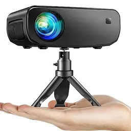 ELEPHAS 2025 WiFi Mini-Projektor, Full-HD, 1080P, tragbar, kompatibel mit iOS/Android/Smartphones, mit Stativ
