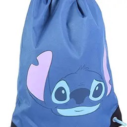 Disney Stitch Kinder Rucksack mit Kordeln, Unisex, Blau, Klein