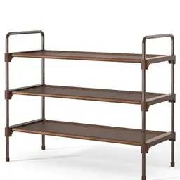 Kitsure Schuhregal für den Schrank, platzsparend, 3 Ebenen, Braun, 70 cm breit