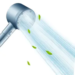 Hochdruck Duschkopf mit Filter und 4 Strahlarten, wassersparend und mit Stoppfunktion (Grau)