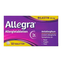 Allegra Allergie Tabletten 50 Stk | Antiallergikum mit Bilastin | 24 Std wirksam bei Heuschnupfen und Allergien
