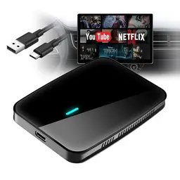 ATOTODIRECT CarPlay Wireless Adapter für Android Auto, AI Box, Dual WLAN & Bluetooth, Für Netflix & YouTube, Sprachsteuerung