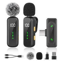Mini-Mikrofon für Handy mit Batterie-Display Lavalier Wireless Mikrofon