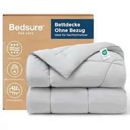 BEDSURE Kühldecke 150x200 cm - Leichte Sommerdecke für erholsamen Schlaf - Oeko-TEX, Grau