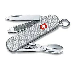 Victorinox Classic SD Alox Taschenmesser, Klein, 5-fach, Silber