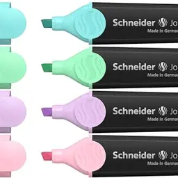Schneider Job 150 Pastell Textmarker 4er Etui - Aus recyceltem Kunststoff, blauer Engel