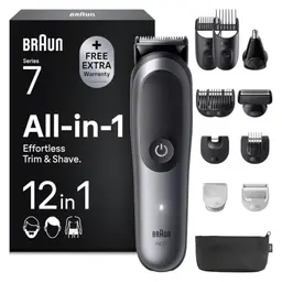 Braun Multigroom All-in-One Series 7, 12-in-1 Trimmer, AIO7545, Grau