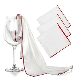 3er Set Mikrofaser Poliertücher, 60x46 cm, streifenfrei für Glas, Fenster, Brillen und Gläser (Weiß)