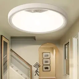 EASY EAGLE Deckenlampe mit Bewegungsmelder, LED 2700K-6500K, Rund für Flur, Keller, Küche, Garage, 22CM, 1800LM