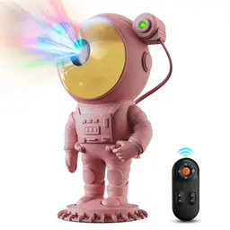 LAMPET Astronauten Sternenhimmel Projektor – LED Galaxy Nachtlicht für Kinder und Erwachsene (Rosa)