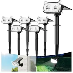 GEARLITE 6 Stück Solarlampen für Außenbereich, 2 Modi, 800 Lumen, bis zu 30 Std. Betrieb, IP65, Garten, Bäume, Wege, Deko