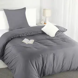 Utopia Bedding Bettwäsche Set 135x200 cm - Mikrofaser Bettbezug + Kissenbezug - Grau