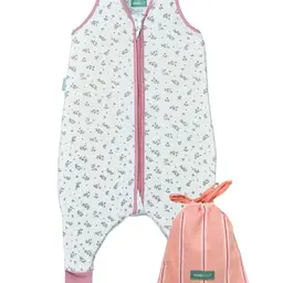 molis&co Baby Schlafsack mit Füßen 0.5 TOG - Sommerschlafsack für Jungen, 120 cm, 100% Baumwolle (Oeko-TEX 100), Bloom Pink