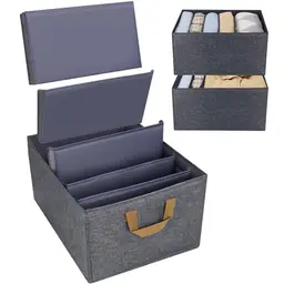 CGBOOM Hosen Organizer für Kleiderschrank, Verstellbare Aufbewahrungsbox für Kleidung (2 Stück, Grau)