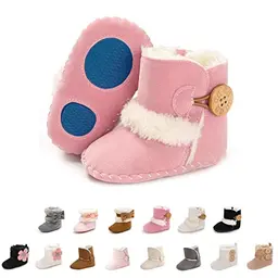 EDOTON Schneestiefel für Baby Mädchen - Weiche Winterschuhe (0-6 Monate, Rosa)