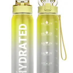 Sahara Sailor 1L Sport Trinkflasche mit Strohhalm und Zeitmarkierung, BPA-frei