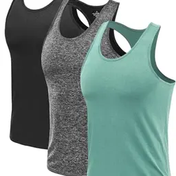 Ymmchy Herren Sport Tank Top Ärmelloses Muskelshirt Gym Fitness Quick Dry 3er Pack Schwarz/Grau/Armeegrün
