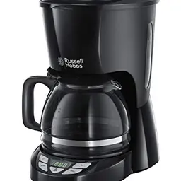 Russell Hobbs Kaffeemaschine mit digitalem Timer, 10 Tassen, Warmhalteplatte, Schwarz