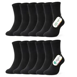 FALARY Herren Socken 39-42 Schwarz, 6 Paar, Atmungsaktive Business Crew-Socken
