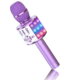BONAOK Karaoke Mikrofon für Kinder, Kabellos 4 in 1, Musik-Singmaschine für Zuhause und Partys, Kompatibel mit iPhone/Android (Lila)