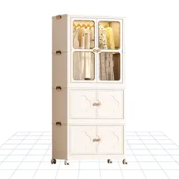 FLEXISPOT Aufbewahrungsbox für Kleiderschrank - Beige, 2er Set