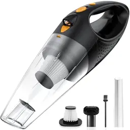 Powools Kabelloser Handstaubsauger - Tragbarer Mini-Staubsauger mit Schnellladetechnologie, Orange