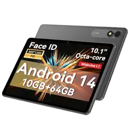 TUOHAITIME 10 Zoll Android 14 Tablet, 10 GB RAM, 64 GB Speicher, erweiterbar, großer Akku (schwarz)