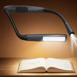 Glocusent Leselampe für Nacken, 5 Farben, stufenlos dimmbar, wiederaufladbar, ideal zum Lesen im Bett