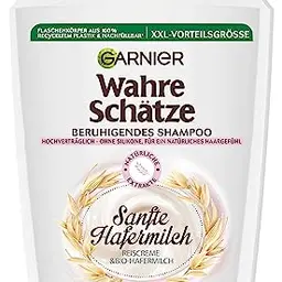Garnier Wahre Schätze Beruhigendes Shampoo mit Hafermilch, 1L für empfindliches Haar