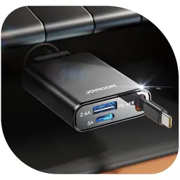 JOYROOM 72W Einziehbarer USB C Zigarettenanzünder, 12V/24V Auto Ladegerät für iPhone 17
