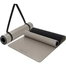 YOGALABS® Premium Yoga-Matte Grau 185 x 68 cm - Rutschfest, nachhaltig, inklusive Trage-Gurt