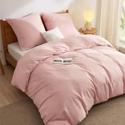 BEDSURE Bettwäsche-Set Rosa 200x200 cm – 1 Bettbezug + 2 Kissenbezüge 80x80 cm, ÖKO-TEX, Mikrofaser