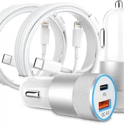 Zigarettenanzünder USB C Ladegerät mit 1m Lightning Kabel, 48W Kfz Ladegerät für iPhone 14/13/12/11/Pro Max/X/8/7/6