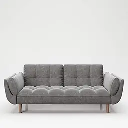 PLAYBOY Sofa mit Bettfunktion, Grau, Samtstoff, Retro-Design, verstellbare Rückenlehne, 2- und 3-Sitzer