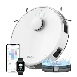 LEFANT M1 Saugroboter mit Wischfunktion, LiDAR Navigation, 5500Pa, 200 Min, Selbstaufladend, WLAN, Ideal für Tierhaare und Hartböden