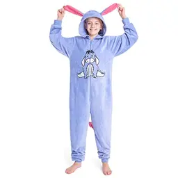 Disney Stitch Mädchen Onesie – Kuscheliger Schlafanzug für Kinder (Blau Eeyore, 5-6 Jahre)
