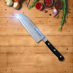 Premium Santoku Messer aus rostfreiem Stahl - Küchenmesser für präzises Schneiden von Fleisch, Gemüse und Obst