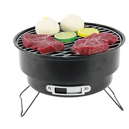 KUNANG Tragbarer Holzkohlegrill aus Edelstahl - Ideal für Camping und Tisch-Räuchern