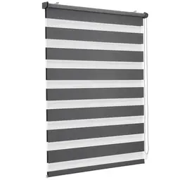Sekey Doppelrollo Klemmfix, 50 cm breit, Dunkelgrau, ohne Bohren