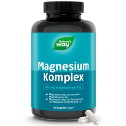 Hochdosierter Magnesiumkomplex Kapseln | 400 mg | Vegan | 180 Stück für 90 Tage