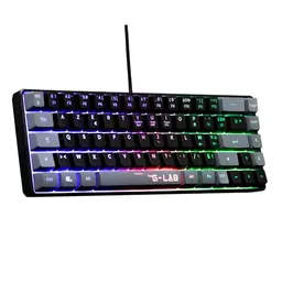 The G-Lab KeyZ-HydrO-Bkg/fr Gaming Tastatur, 60% Layout, 2 Farben, Schwarze und Graue Tasten