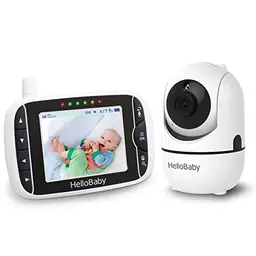 HelloBaby Babyphone mit Kamera HB65, 3,2-Zoll-Display, Nachtsicht, Gegensprechfunktion, Temperatursensor