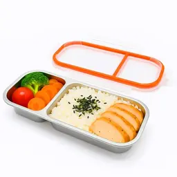 Kelav Snackbox aus Edelstahl für Kinder - Unterteilte Snackdose mit Fächern für Süßigkeiten, Kekse und Gemüse