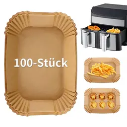 Ciusdkler 100 Stück Backpapier für Heißluftfritteuse, Zubehör für Ninja AF300EU/AF400EU