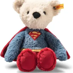 Steiff Teddybär Superman 29cm – Kuscheltier für Kinder und Fans im Superman Look, aus weichem Plüsch, waschmaschinenfest