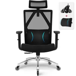 Daccormax Ergonomischer Bürostuhl mit Kopfstütze und Wippfunktion, bis 200kg, ideal für Home Office
