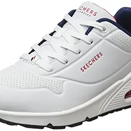 Skechers Damen UNO Stand ON AIR Sneakers, WNVR Weiß/Navy/Rot, Größe 39.5