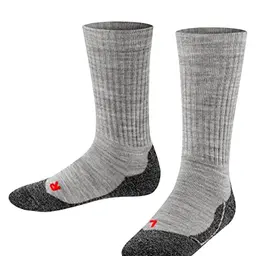 FALKE Kinder Socken Active Warm, 1 Paar, Grau Melange, Größe 27-30
